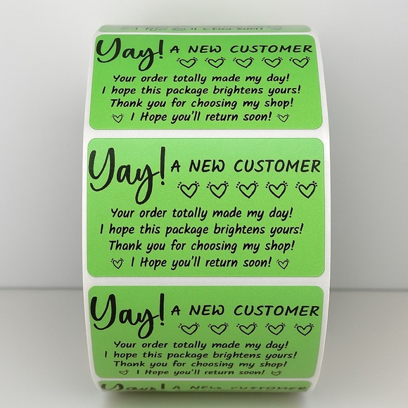 Yay! A New Customer Stickers Small Business Packaging Labels – Thank You STICKER - Picture 4 of 9